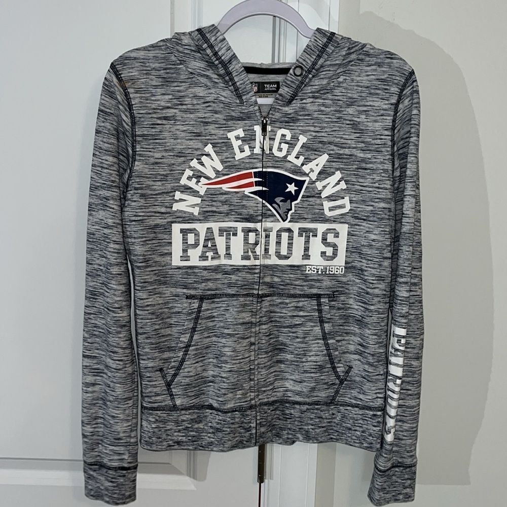 Sexy women’s New England Patriots NFL Full Zipper Hoodie hooded sweatshirt S